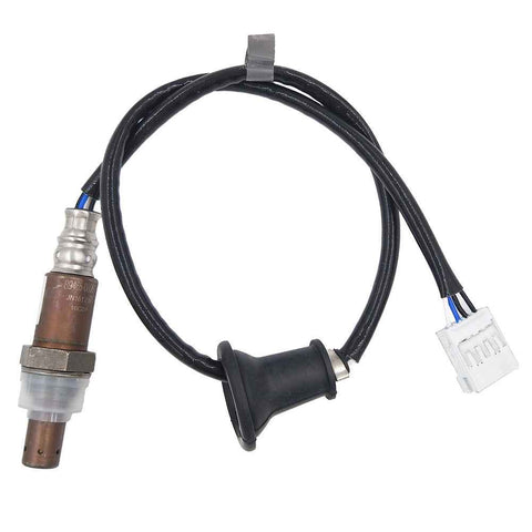 OEM-quality automotive oxygen sensor with wiring harness and connector on white background