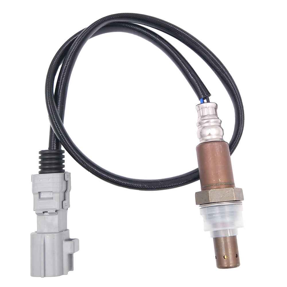 OEM-quality automotive oxygen sensor with wiring harness on white background