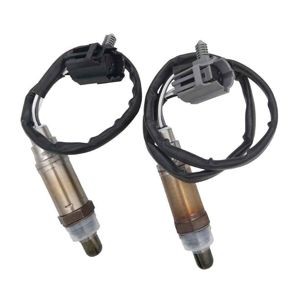Pair of OEM oxygen sensors with wiring and connectors for automotive exhaust system