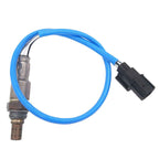 OEM-quality automotive oxygen sensor with blue wire and black connector for vehicle emissions control
