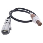 OEM-quality automotive oxygen sensor with gray connector and black cable on white background