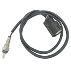OEM-quality automotive oxygen sensor with black wiring harness and connector plug on white background