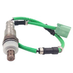OEM-quality automotive oxygen sensor with green wiring and connector for vehicle emissions control