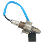 OEM-quality automotive oxygen sensor with metal casing, blue wire, and black connector for vehicle emissions