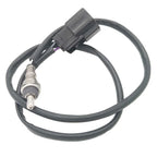 OEM quality automotive oxygen sensor with wiring harness and connector against white background