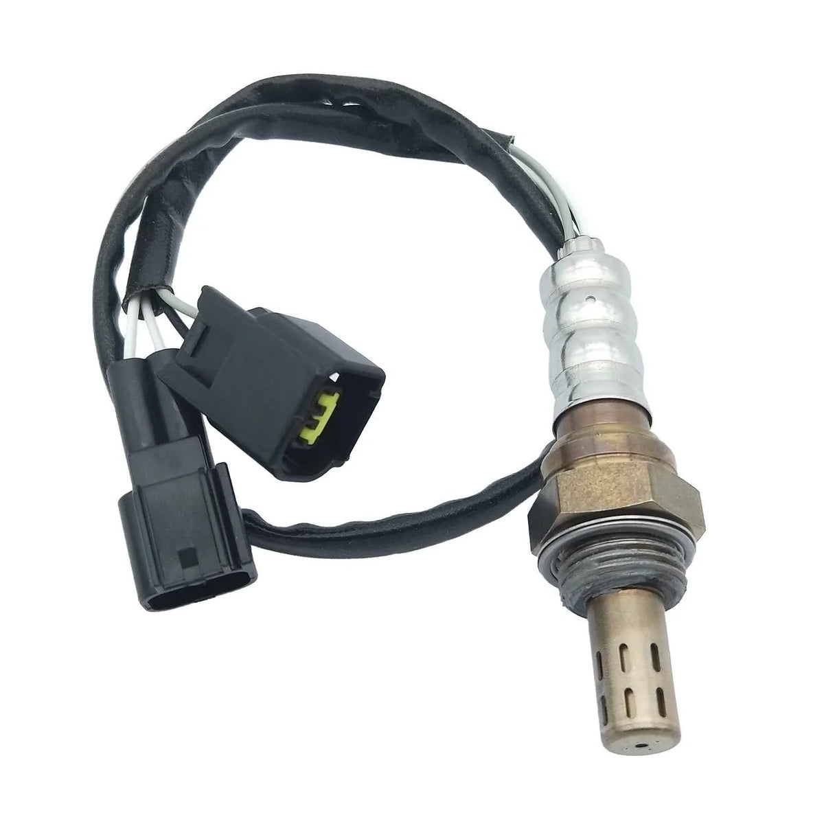OEM-quality automotive oxygen sensor with wiring harness and connectors for vehicle emissions control