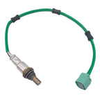 OEM-quality automotive oxygen sensor with green wire harness and connector for vehicle emission control