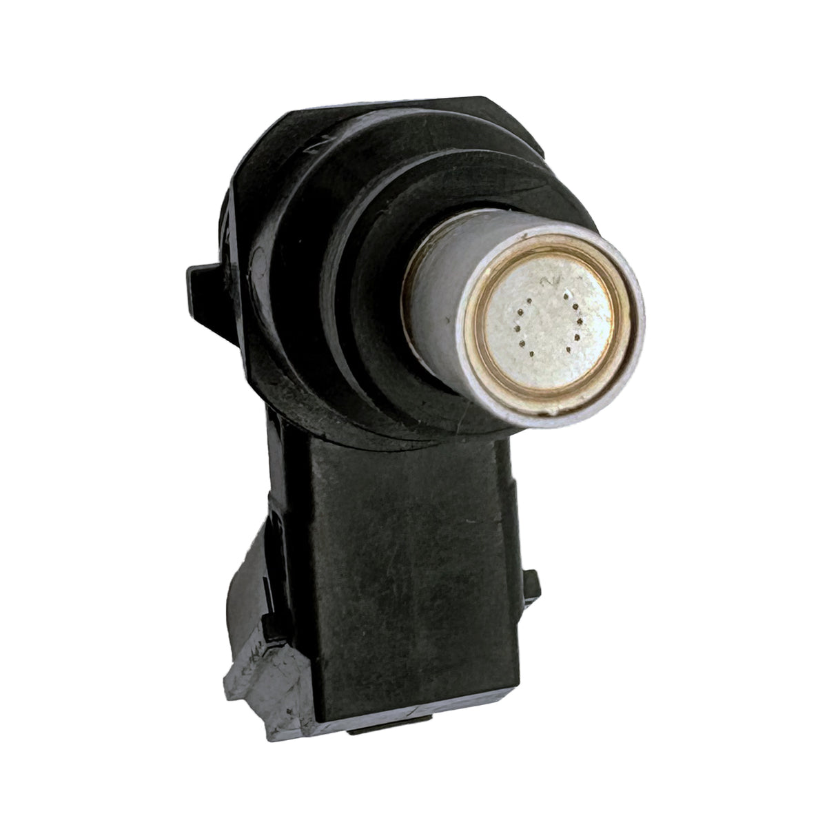 Close-up of black automotive ignition coil for vehicle engine ignition system