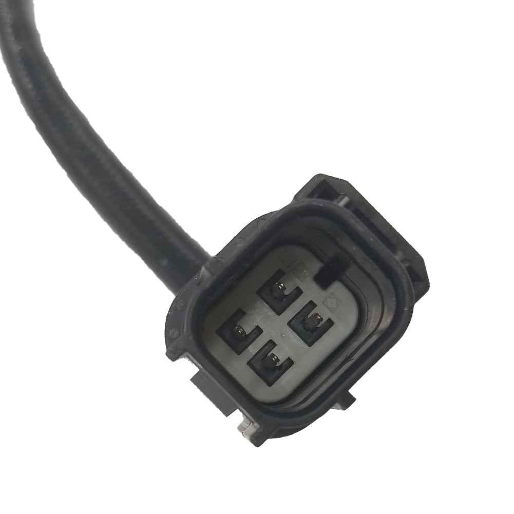 Close-up of a black 4-pin automotive electrical connector cable for oxygen sensors or ignition coils