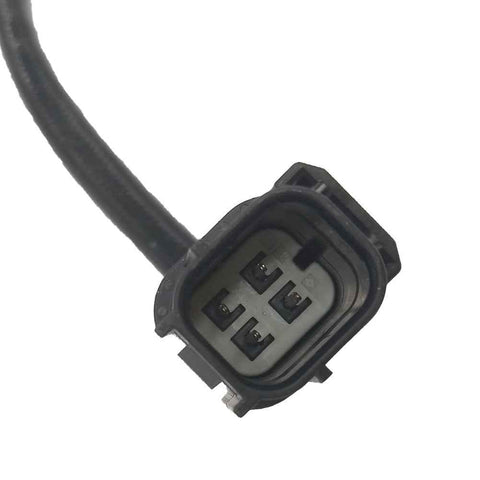 Close-up of a black 4-pin automotive electrical connector cable for oxygen sensors or ignition coils