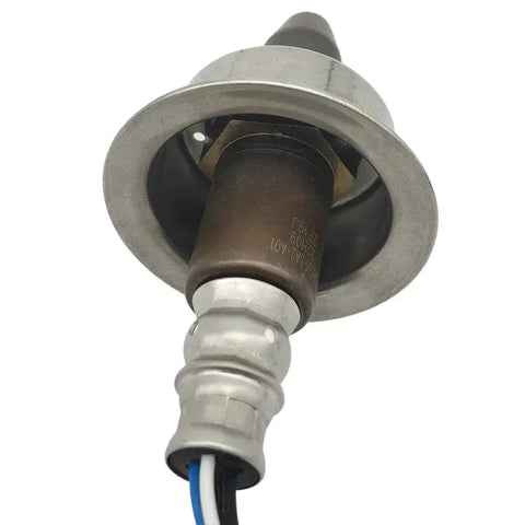 OEM-quality automotive oxygen sensor with metal housing and wiring for vehicle emission control