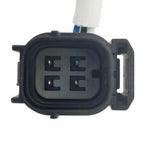 Close-up of a black 4-pin automotive electrical connector plug with attached wiring