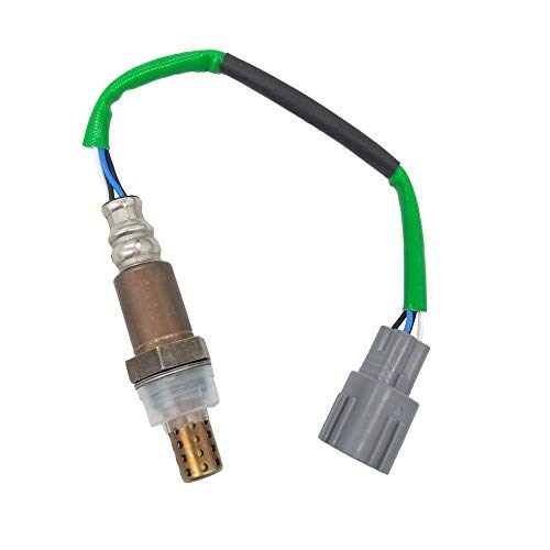 OEM-quality oxygen sensor with green and black wiring and gray connector for vehicle emissions control