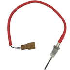 Red automotive sensor wire with brown connector and metal tip for vehicle oxygen sensor replacement