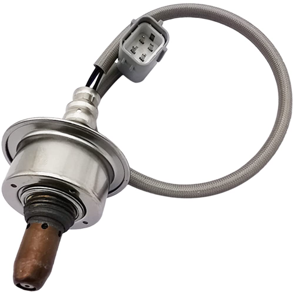 OEM-quality automotive oxygen sensor with metal housing and gray connector cable