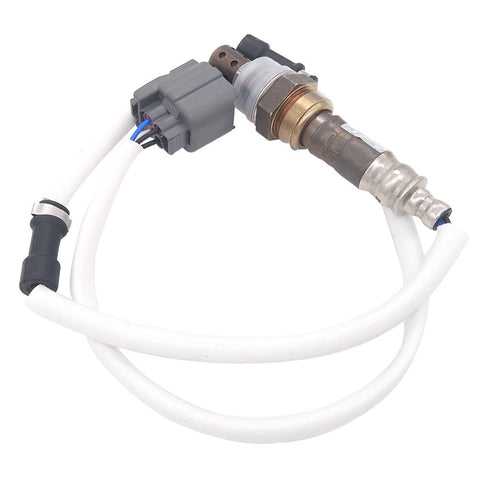 OEM-quality automotive oxygen sensor with wiring harness and connector on white background