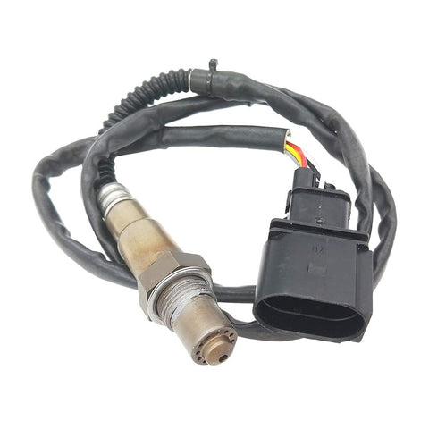 OEM-quality automotive oxygen sensor with wiring harness and black connector plug