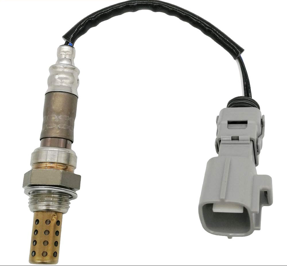 Automotive oxygen sensor with connector and heat-resistant wire, isolated on white background