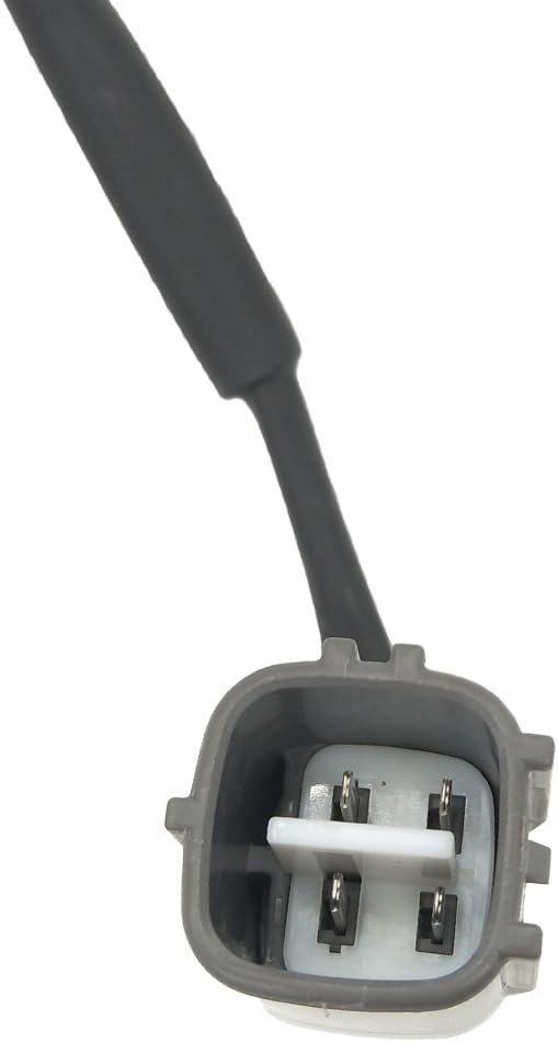 Close-up of a 4-pin automotive electrical connector with black wiring for oxygen sensor or ignition coil