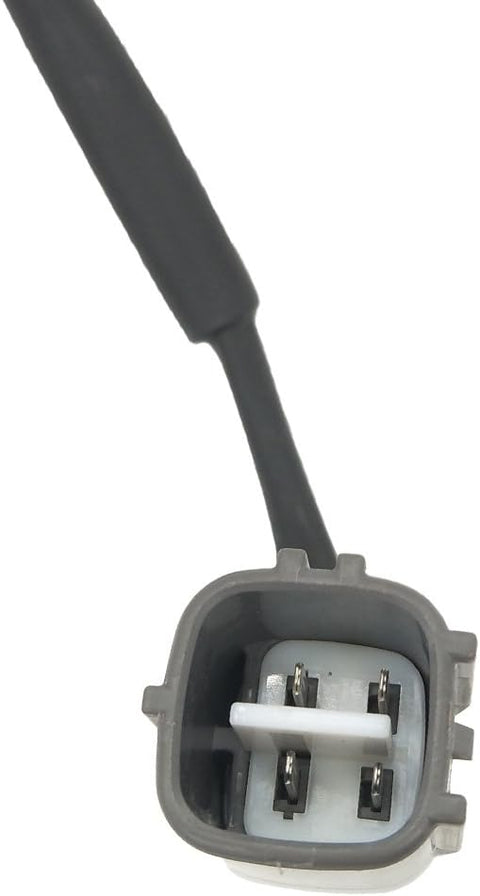 Close-up of a 4-pin automotive electrical connector with black wiring for oxygen sensor or ignition coil