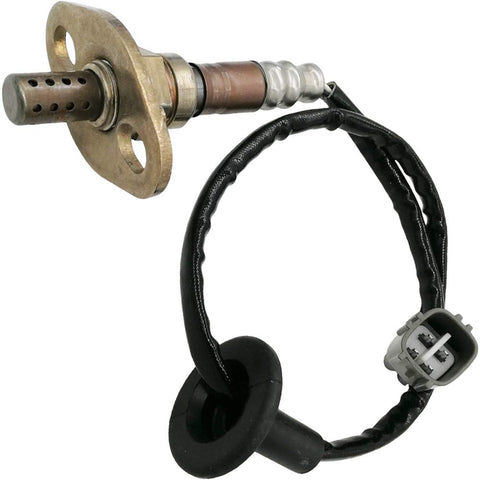 Automotive oxygen sensor with connector and protective wiring for vehicle exhaust systems