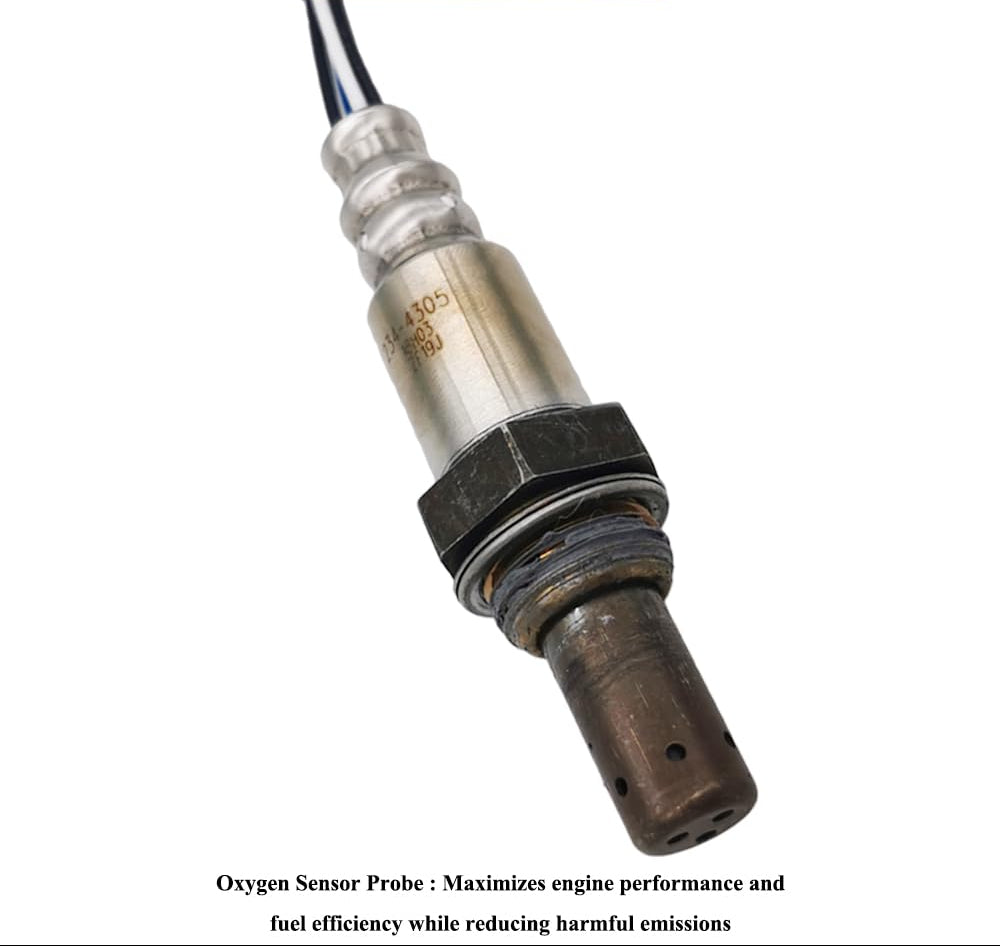 Close-up of automotive oxygen sensor with wire, used for engine performance and emissions control