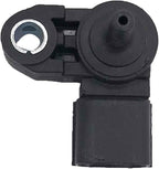 Black automotive sensor with mounting hole and connector plug, OEM-quality vehicle part