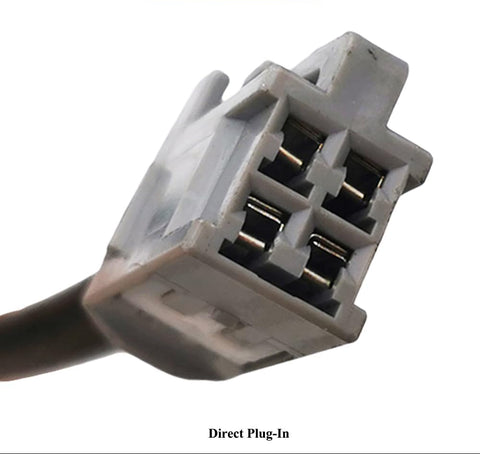 Close-up of a four-pin automotive oxygen sensor wiring connector plug
