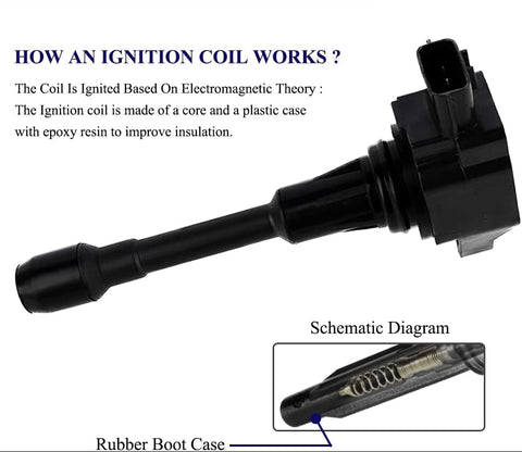 Suitable for 4Pcs Ignition Coil Pack for Nissan Altima Rogue Sentra 1.8L 2.5L | UF719