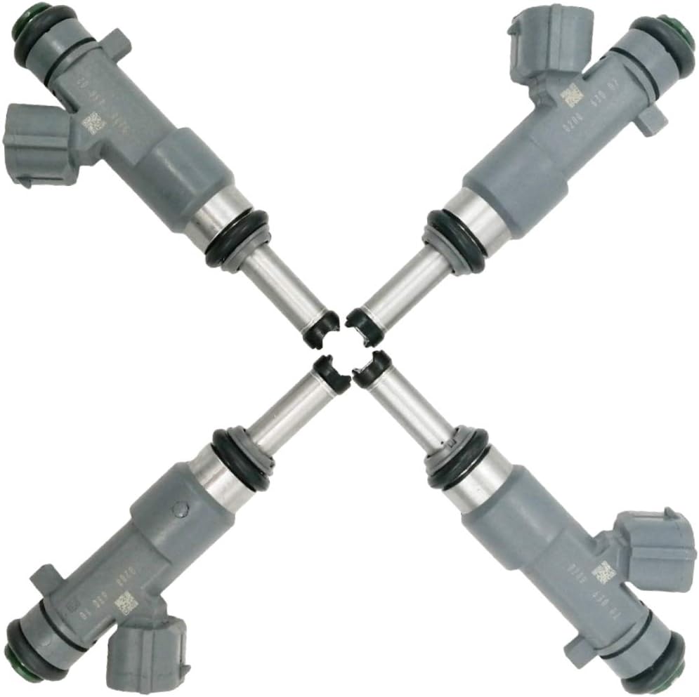 4Pcs FJ744 16600-EA00A Fuel Injectors Assembly 12 Holes Engine Petrol Nozzles for Nissan Frontier 2005-2019 2.5L L4 QR25DE, for Nissan NP300 2016-2017 2.5L L4 FJ744 16600EA00A