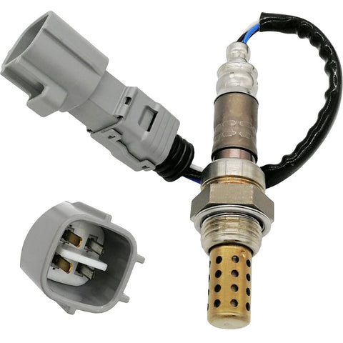 Close-up of automotive oxygen sensor with connector plug for vehicle engine