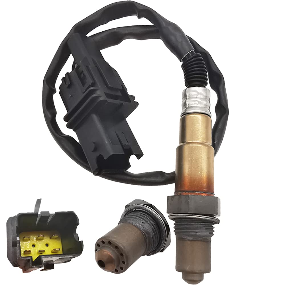 OEM oxygen sensor with black connector and wiring harness for automotive exhaust system