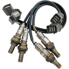 Set of four automotive oxygen sensors with wiring harness and connectors for vehicle emission control