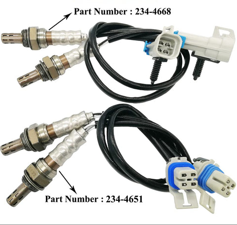 4Pcs Oxygen Sensor for Buic k Rainier, Chevro let Malibu Silverado SSR Trailblazer, Gmc Envoy Sierra, Isuzu Ascender, Pontia c G6 | 234-4668 234-4651