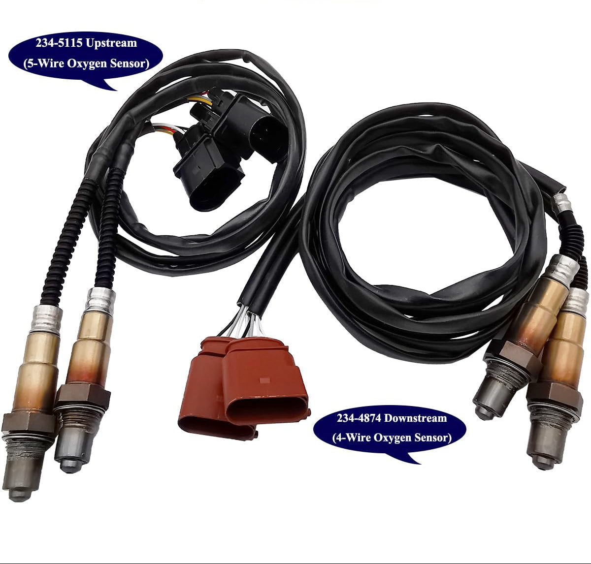 4Pcs 234-5115 234-4874 Upstream Downstream Oxygen O2 Sensor Replacement for VW Touareg 4.2L V8 2004-2007, for Audi A8 Quattro 4.2L V8 2004-2006 17351 16978