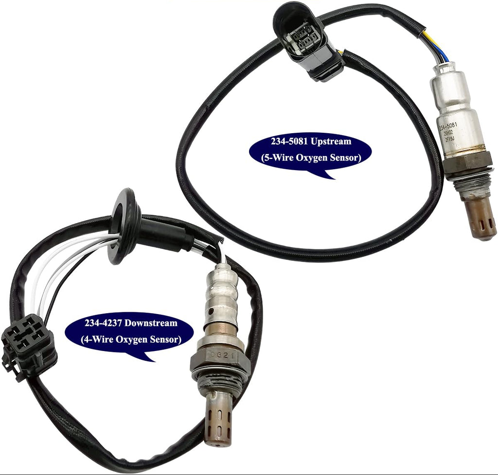Suitable for 2Pcs Air Fuel Ratio & O2 Sensor for Hyundai Sonata 2.4L (2009-2010) | 234-5081 234-4237