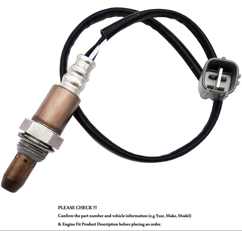 Automotive oxygen sensor with wiring harness and connector for vehicle engine