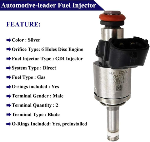 Suitable for 4Pcs Fuel Injectors Nozzle for Mazda 3 6 CX-3 CX-5 MX-5 2.0L Skyactiv (13-18) | FJ1193 PE01-13-250C PE01-13-250B