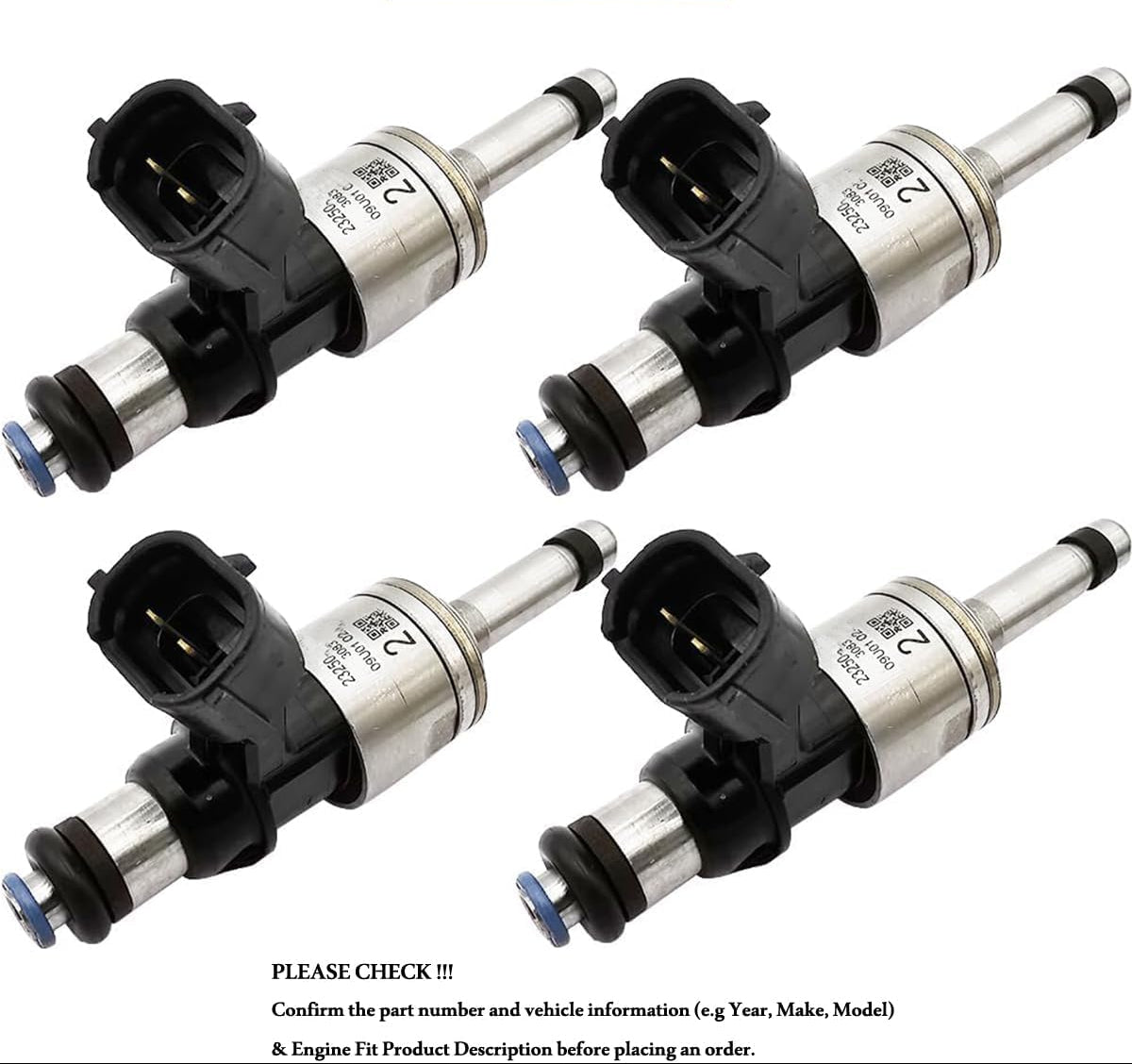 4Pcs 23250-25010 Fuel Injector 6 holes disc Nozzle Engine Replacement for Toyota Camry 2018-2020 RAV4 Avalon 2019-2020 Highlander 2020 2.5L L4 23209-25010 23250-F0010