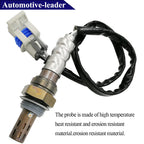 Automotive oxygen sensor with heat and erosion resistant probe and black protective wiring