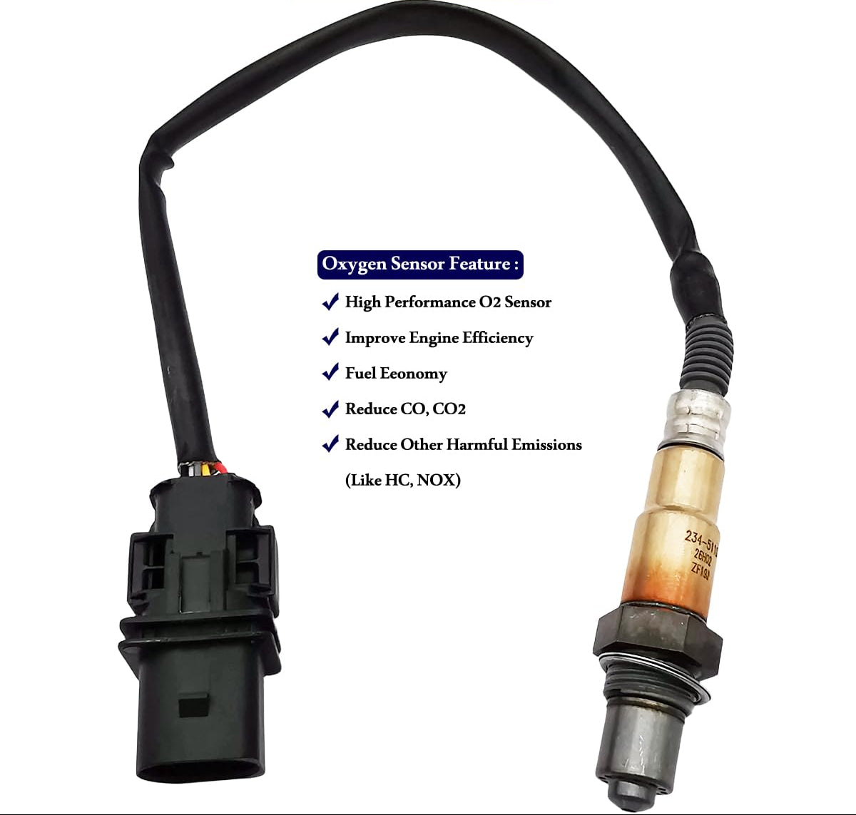 234-5110 Upstream Air Fuel Ratio Oxygen O2 Sensor for Audi S5 2008-2012 S6 2007, for Cadillac CTS 2004-2007 SRX 2004-2006 STS 2005-2007 2345110, 07L906262K, 12588879, 12596327