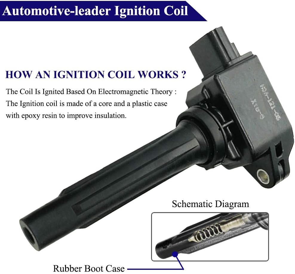 4Pcs Ignition Coils Pack for Mazda 3 6 CX-3 CX-5 CX-9 2.0L 2.3L 2.5L Skyactiv | PE20-18-100 H6T61171