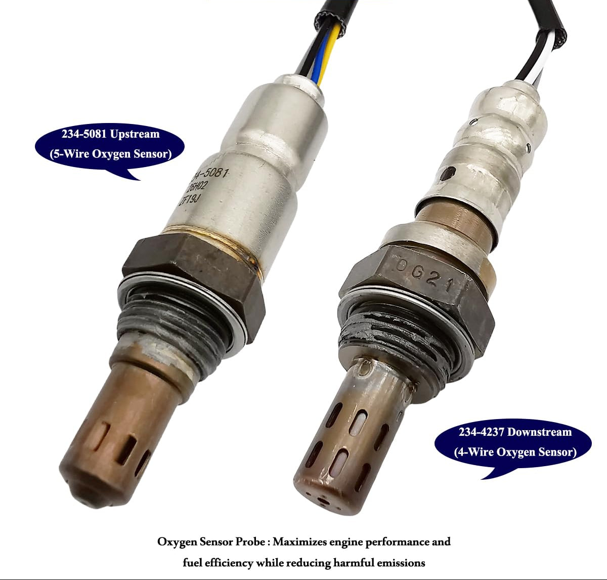 Suitable for 2Pcs Air Fuel Ratio & O2 Sensor for Hyundai Sonata 2.4L (2009-2010) | 234-5081 234-4237