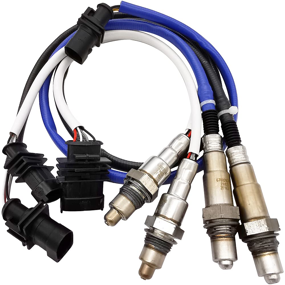Suitable for 4Pcs Lambda O2 Sensor Set for Maserati Ghibli 3.0L V6 (M157) 2017 | 670009076, 670002200, 670031347, 670031348