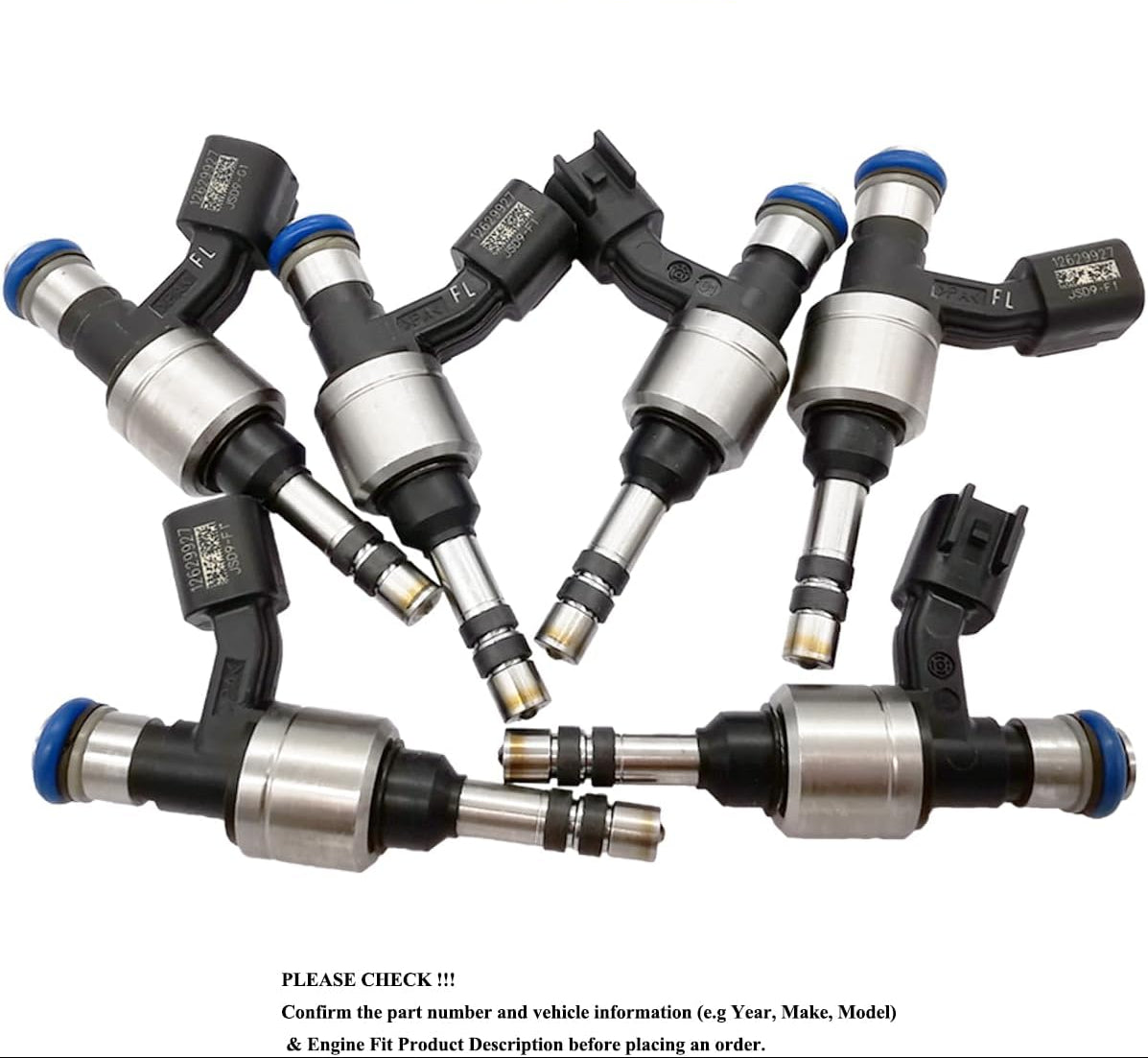 6Pcs Fuel Injectors Nozzle for Buick Allure LaCrosse Cadillac CTS SRX Chevy Equinox GMC Terrain 3.0L 3.6L | 12629927 FIJ0030