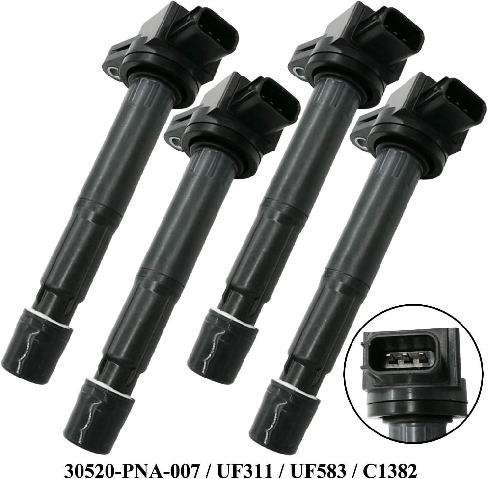 4Pcs Ignition Coils for Acura RSX Honda Accord Civic CR-V Element 2.0L 2.4L (2002-2011) | 099700-070 30520-PNA-007