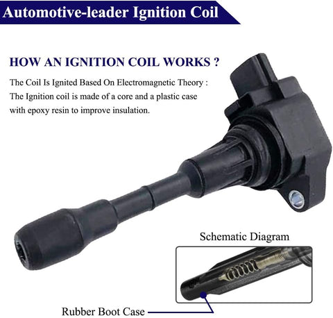 6Pcs Ignition Coil Pack for Nissan 370Z Infiniti G37 Q50 QX70 FX37 3.7L V6 | 22448-EY00A UF617