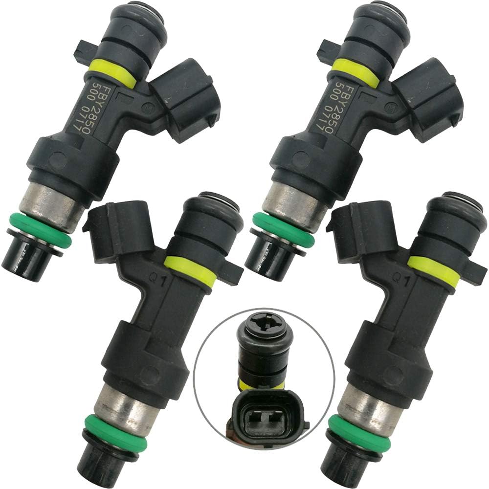 4Pcs FIJ0026 FBY2850 16600-EN200 Fuel Injector 18 Holes Disc Nozzle Compatible for Nissan 09-14 Cube 1.8L-L4 13-17 NV200 2.0L-L4 07-12 Versa 1.8L-L4 07-12 Sentra 2.0L-L4 16600 EN200