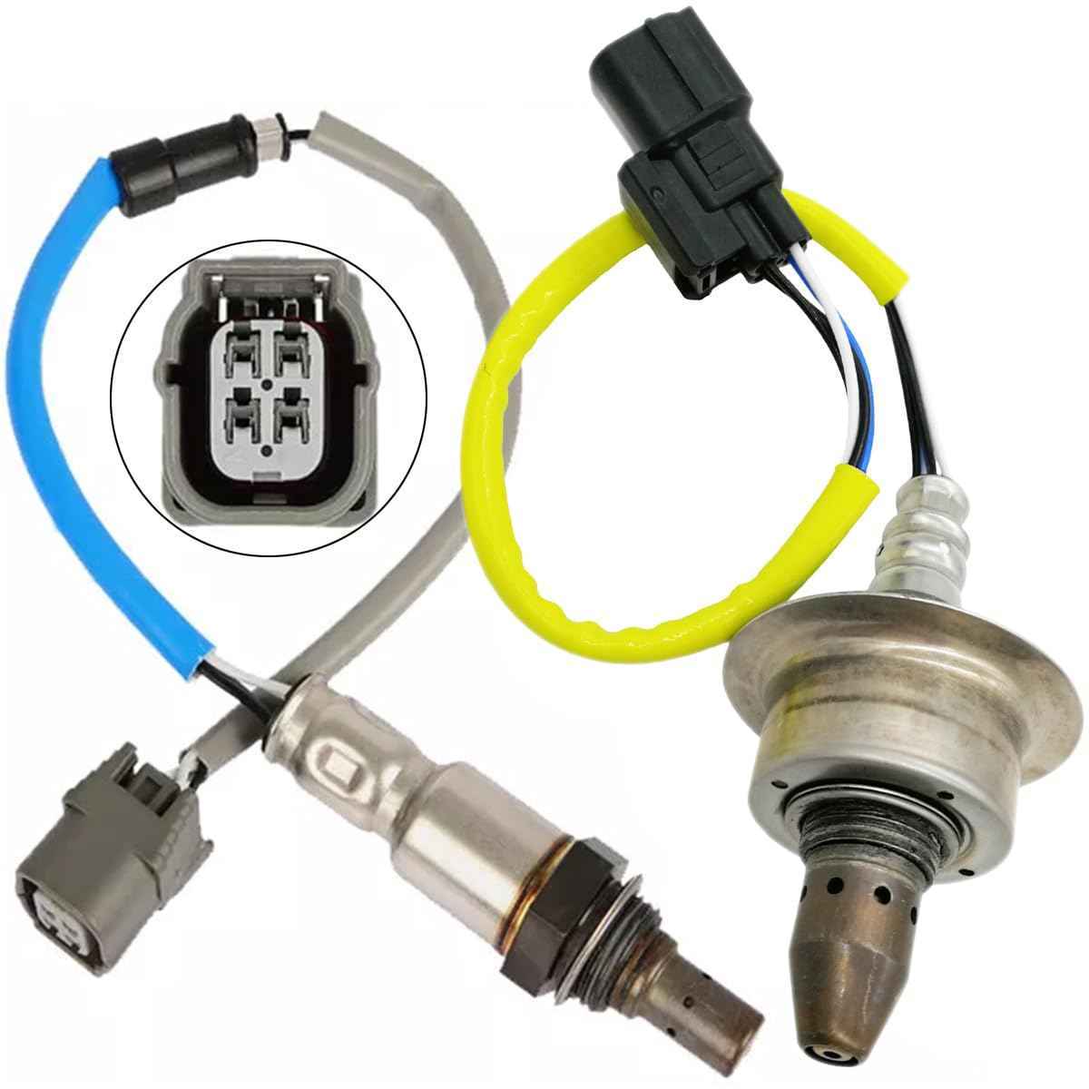OEM-quality automotive oxygen sensor with wiring harness and connectors for vehicle emission control