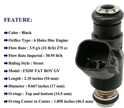Suitable for 2Pcs Fuel Injectors Nozzle for Harley Davidson Dyna Motorcycle 275CC 25 Degree (07-15) | 27709-06A R2025DEG